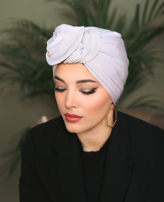 Gris pearl Comfit turban à nouer