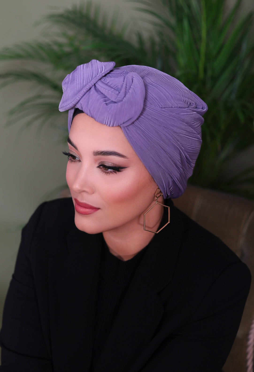 Light purple turban à nouer