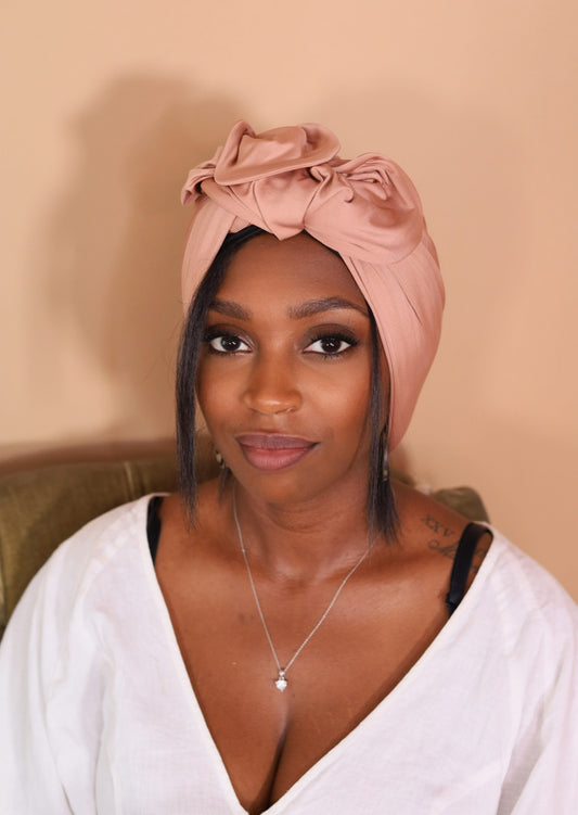 Old pink comfit turban à nouer