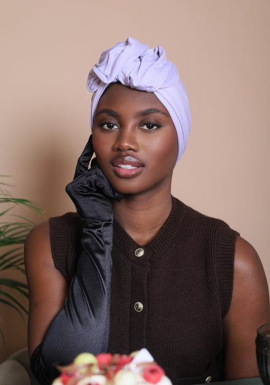 Lavande jersey turban à nouer