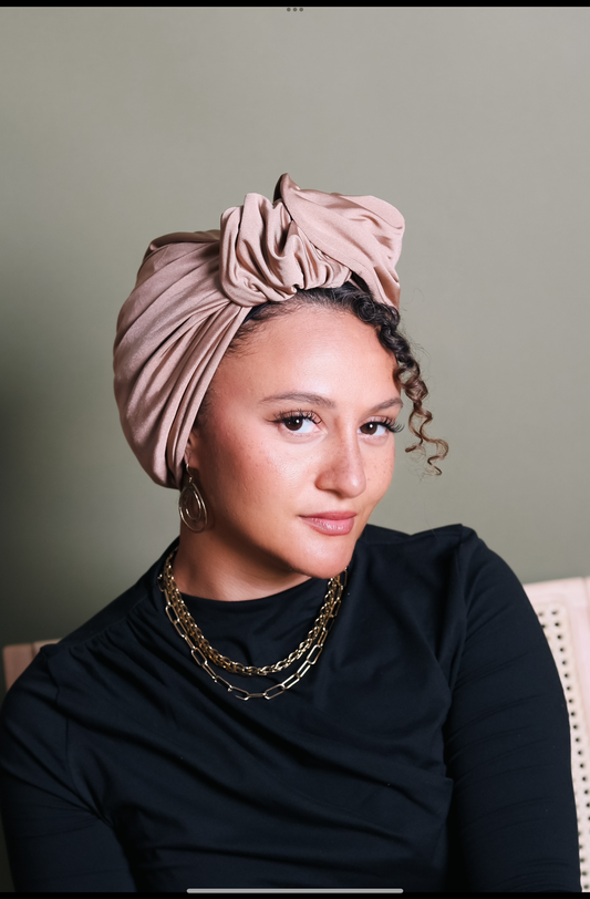 Light Mocca comfit swim turban à nouer